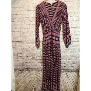 Anthropologie RAGA Dress Womens Small Navy & Pink Paisley Prairie Peasant Boho